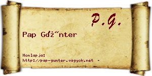 Pap Günter névjegykártya